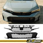 For 25-26 Honda Civic Type Style Front Bumper Upper Lower Grilles Gloss Black. Fixed Price $294.99.
