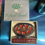 Nos Aaa National Award Grille Badge Bumper Topper Sign Emblem Accessory In Box. Fixed Price $125.00.