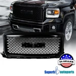 Fit 2014-2015 Gmc 14-15 Sierra 1500 Abs Glossy Black Honeycomb Front Hood Grille. Fixed Price $108.98.