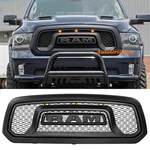 For 2013-2018 Dodge Ram 1500 Front Grille Upper Bumper Mesh W/letters& Led Black. Fixed Price $154.89.