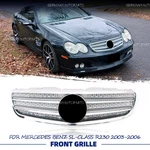 Chrome Silver Front Racing Grille For Mercedes Benz Sl-class R230 03-06 SL55 Amg. Fixed Price $109.00.