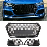 Gloss Black Front Honeycomb Mesh Grill+fog Lamp Grilles For Audi SQ5 2018-20. Fixed Price $500.05.