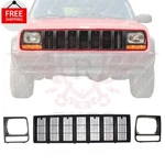 New Front Grille And Headlight Door Bezel Set Of 3 Fits 1997-2001 Jeep Cherokee. Fixed Price $91.91.