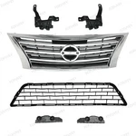 For Nissan Sentra 2013-2015 Front Bumper Chrome Upper + Lower Grille W/ Bracket. Fixed Price $69.96.
