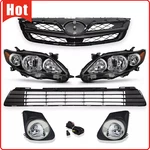 For 2011-2013 Toyota Corolla Upper Lower Grille Headlights +fog Set. Fixed Price $165.00.