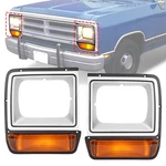 For Dodge D/w Pickup Truck Headlight Bezel 1986-1990 Pair W/corner Parking. Fixed Price $33.95.