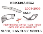 Front Bumper Cover Lower 3-PIECE Mesh Amg Grill Set For 03-06 Mercedes W230 Used. Fixed Price $543.33.