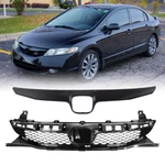 Front Bumper Gloss Black Grille Mesh For 2009 2010 2011 Honda Civic Sedan. Fixed Price $38.99.
