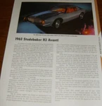 1963 Studebaker Avanti R2 Specs Info Photo 64 65 R1 R3 280. Fixed Price $5.99.