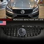 Glossy Black Grille For Mercedes Benz W205 2015-2018 C-class C300 C43 W/led Star. Fixed Price $79.43.