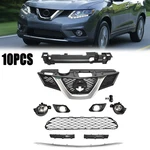 Upper Grille Lower Mesh Chrome Molding Trim Fog Lights For Rogue 2014-2016 10PCS. Fixed Price $97.98.