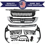 Front Bumper Upper Lower Grille Mesh Brackets Fog Light Set For Accord 2013-2015. Fixed Price $157.99.