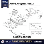 Genuine Active Air Upper Flap Lh 86980KL000XB9 For Hyundai Ioniq. Fixed Price $319.00.