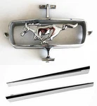 New! 1964 - 1965 Ford Mustang Chrome Grill Ornament Horse And Corral Pony & Bars. Fixed Price $209.95.