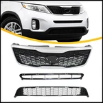 3PCS Front Bumper Upper Lower Grille Insert For 2014-2015 14-15 Kia Sorento. Fixed Price $119.90.