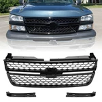 For 2003-2007 Chevrolet Silverado 1500 2500 3500 Front Upper Grille Gloss Black. Fixed Price $118.50.
