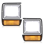 Headlight Bezels W/corner Parking Pair Set For 86-90 Dodge Pickup 4249810. Fixed Price $115.99.