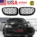 Gloss Black Diamond Fins Front Kidney Grille For Bmw F10 528I 535I 550I M5 10-16. Fixed Price $38.99.