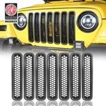 Black Abs Front Grille Cover Insert Mesh Shell For 97-06 Jeep Wrangler Tj. Fixed Price $29.99.