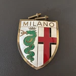 Vintage Alfa Romeo Enamel Front Classic Grill Badge/plate - Gold Color 2.75X3.25. Fixed Price $44.90.