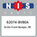 62074-BV80A Nissan Grille-front Bumper, Rh 62074BV80A, New Genuine Oem Part. Fixed Price $74.26.