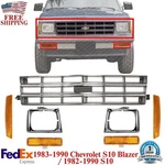 Front Bumper Grille Headlight Bezels +signal & Corner Lights For 1982-1990 S10. Fixed Price $158.77.