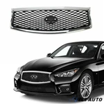 Fit 2014 2015 2016 2017 Infiniti Q50 Chrome Front Bumper Upper Grille Mesh. Fixed Price $47.86.