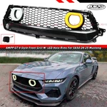 For 24-25 Mustang S650 Ampp Gt-v Style Front Grille W/ White Amber Led Halo Rim. Fixed Price $184.99.