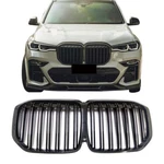 Front Bumper Gloss Black Double Slat Grille Fit 2019-2021 Bmw G07 X7. Fixed Price $98.88.
