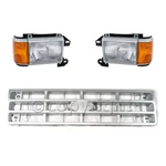 Grille Assembly + Headlight Set Halogen 89-91 Ford Bronco F-250 F-350 F-150. Fixed Price $271.95.
