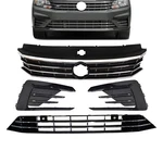 Front Upper Lower Grille W/sensor Hole/fog Lamp Cover For Vw Passat R-line 16-19. Fixed Price $215.96.