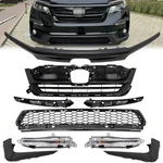 For 2019-2022 Honda Pilot Black Upper Lower Grilles W/molding Trim Fog Light Set. Fixed Price $168.98.